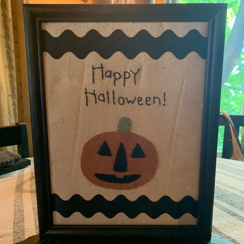Happy Halloween Cloth Framed Print